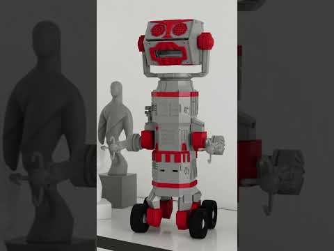 Roboter Model Bausatz - in 4 Farben - 65 Teile - 256 Variationen - Jetzt erh&auml;ltlich