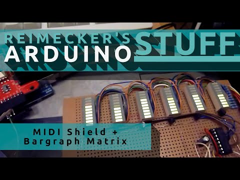 MIDI Shield + bargraph Matrix // 2nd test with Cubase  // Video 2 (Arduino)