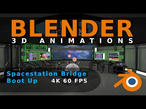 Blender - Spacestation Bridge Boot Up Rendering 4k 60 FPS - Version 1